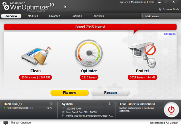 Limpie y optimice su computadora para un mejor rendimiento con WinOptimizer winoptimizer4