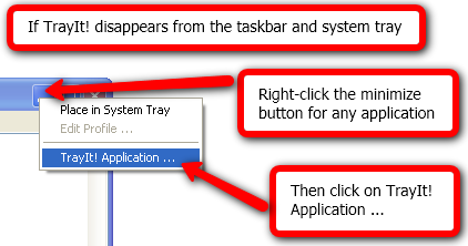 Minimice los programas a la bandeja del sistema con TrayIt! si la bandeja desaparece