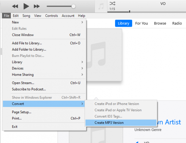 Convierta archivos WAV a MP3 con la herramienta de importación y conversión de iTunes