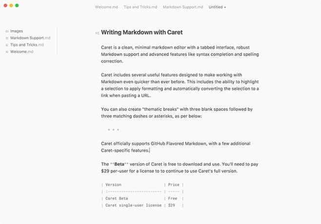 Editor de Markdown Caret