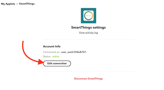 Cómo configurar y usar su conexión de edición del sistema Samsung SmartThings a ifttt