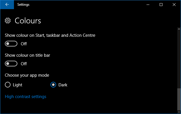 Windows 10 modo oscuro