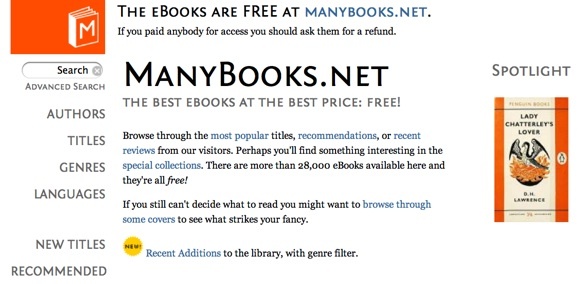 3 buenas fuentes en línea para libros electrónicos gratuitos y una aplicación de lectura gratuita ManyBooks