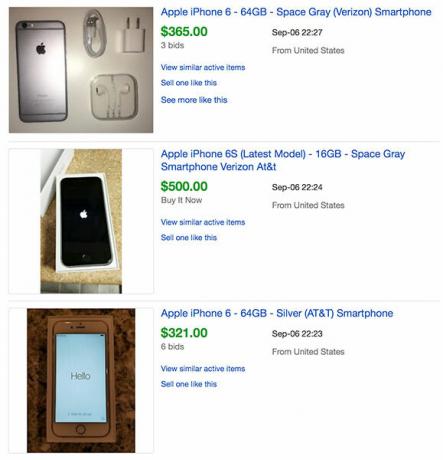 iPhones vendidos en precios de eBay