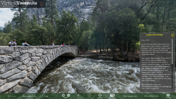 Virtual Yosemite ofrece tomas panorámicas de 360 ​​grados y audio de los principales puntos de acceso en el parque nacional