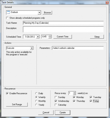 programar ventanas de aplicaciones