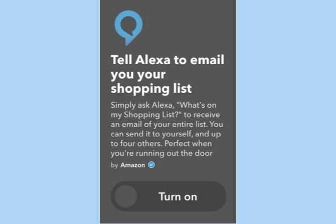 ifttt gmail alexa lista de compras