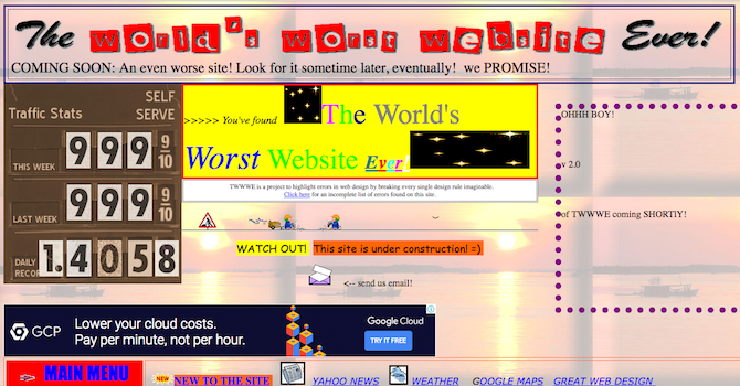 el peor sitio web del mundo