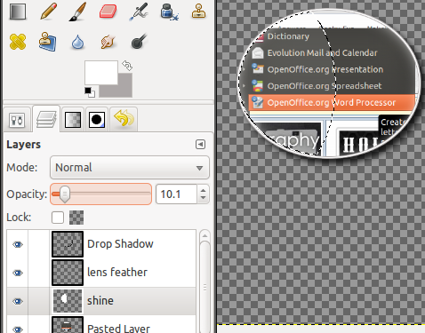Cómo crear un efecto de zoom simple en capturas de pantalla en GIMP 15