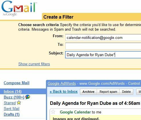 Libere su tiempo con Google Calendar, Blog y actualizaciones de estado gmailfilter5