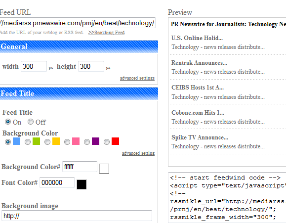 Cree una pantalla de teletipo de noticias de página completa con widgets CSS y RSS newsticker9