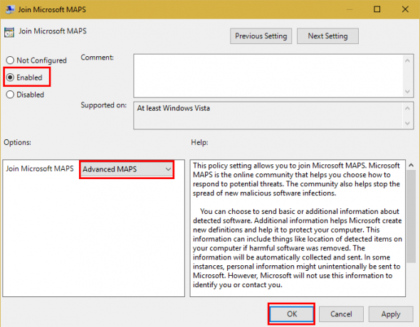 Haga que Windows Defender sea más efectivo cambiando una configuración de Microsoft MAPS GPEdit