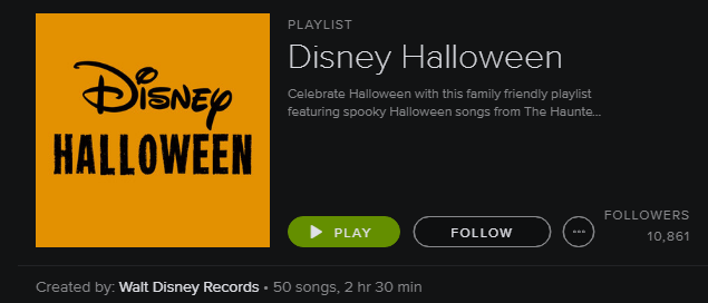 Lista de reproducción de Spotify - Disney Halloween