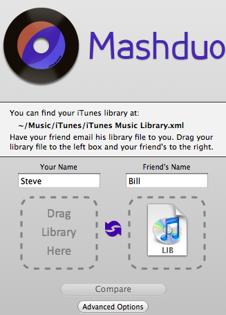 compara las bibliotecas de música de iTunes