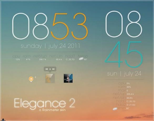 Las mejores máscaras de Rainmeter para un escritorio minimalista - Elegance 2