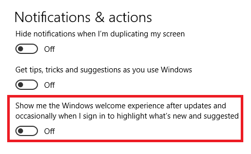 Cómo deshabilitar la página "Experiencia de bienvenida de Windows" en la configuración de la página de experiencia de Windows 10 de Windows