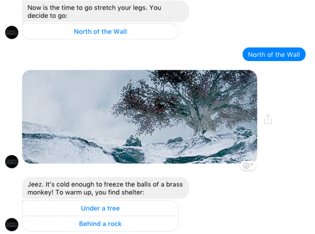 facebook messenger bot juego de supervivencia de tronos