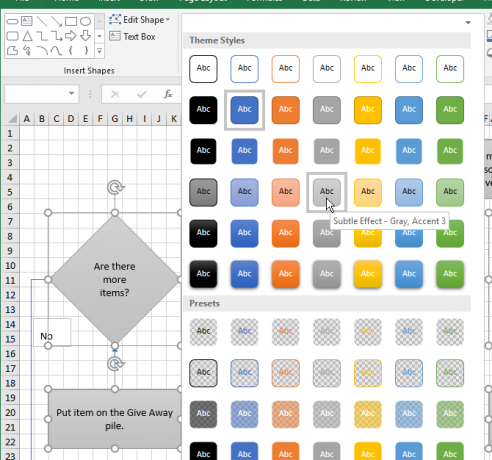 Cambiar el estilo del tema para formas en Excel