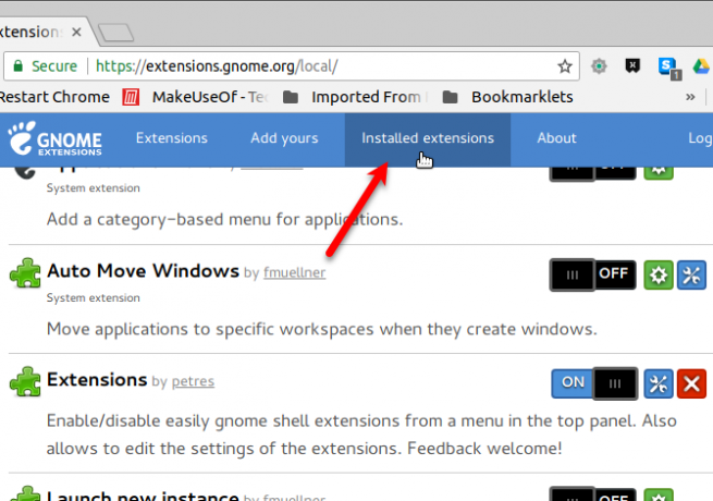 Lista de extensiones instaladas en Chrome