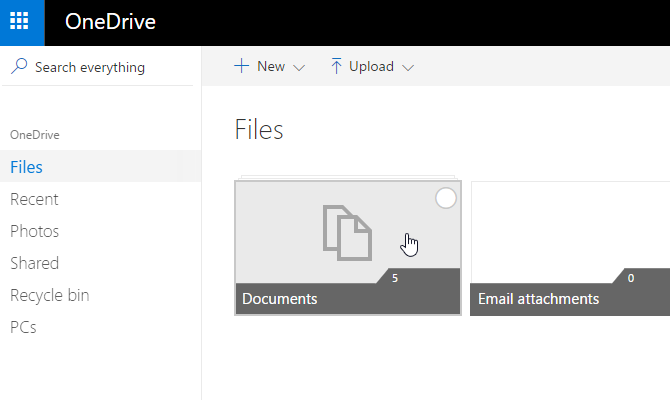 documentos de onedrive seleccionar