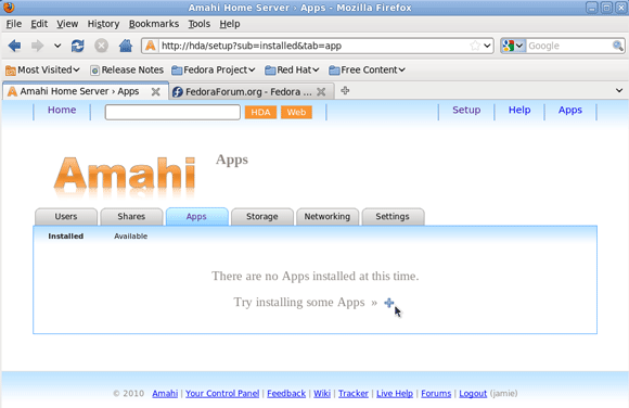 Configuración de un servidor doméstico Amahi - Agregar una unidad a su servidor [Linux] 1 instalar aplicaciones