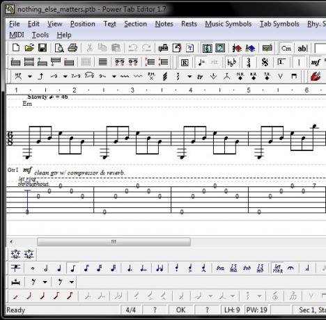 tablatura de guitarra