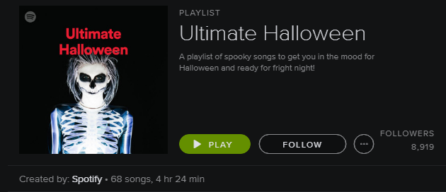 Lista de reproducción de Spotify - Ultimate Halloween