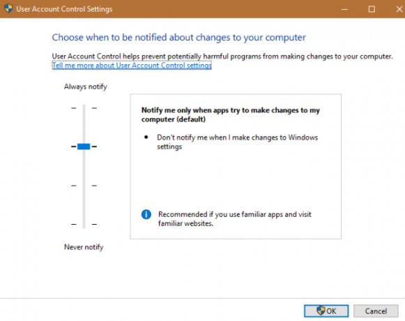 configuración de uac de windows