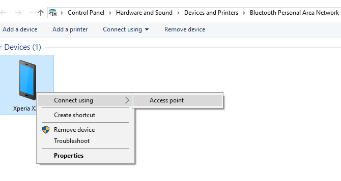 Conéctese a un punto de acceso de anclaje de Android a través de Bluetooth en Windows 10