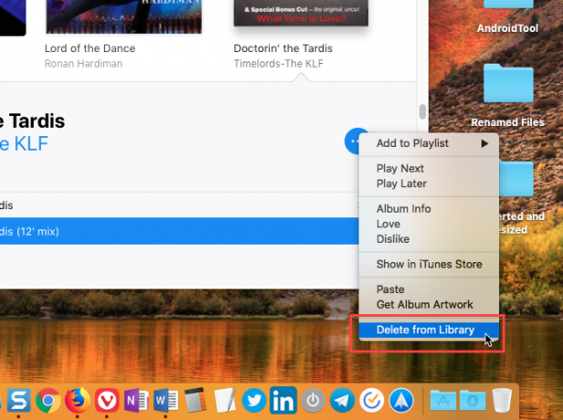Eliminar un archivo de audio en iTunes en Mac