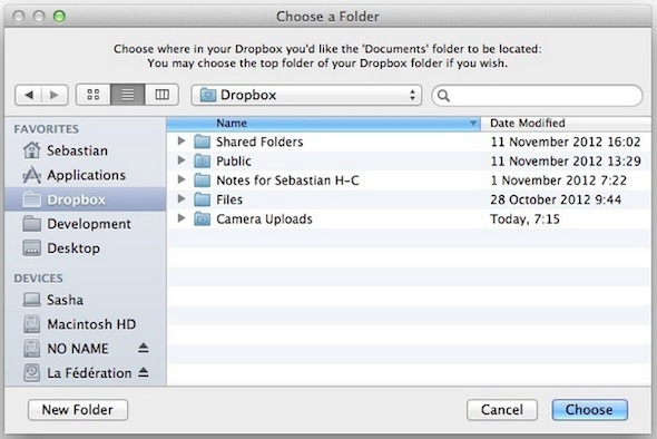 sincronizar dropbox mac