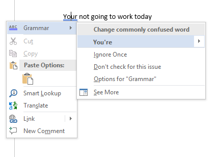 Cómo deletrear y revisar gramática en Microsoft Word ms word typo grammar