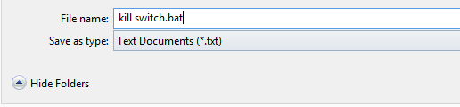 guarda el archivo como killswitch bat