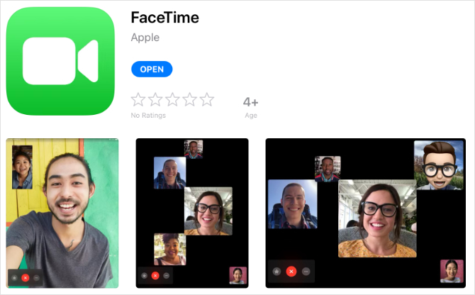 Aplicación FaceTime en iPad App Store