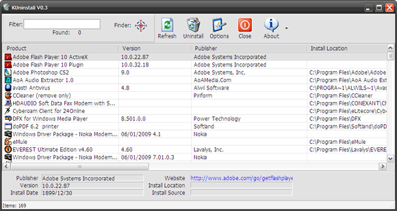 KUinstall - desinstalador de software