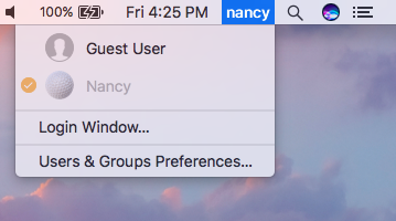 Cómo cambiar rápidamente las cuentas de usuario con la barra de menú de Mac Cambiar usuario de Mac