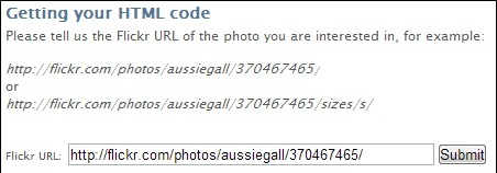 código html para imágenes de flickr