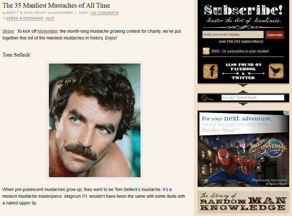 Celebre Movember y la magnificencia de los bigotes con estos recursos web sobre los bigotes más masculinos