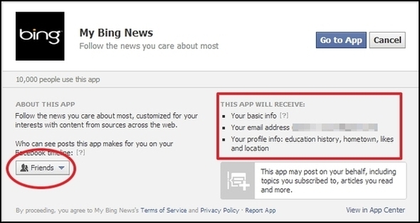 Mayor que Google: los mejores bits de Bing My Bing News Permisos de aplicaciones1