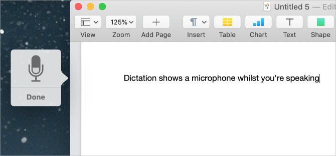 Icono de micrófono de dictado en Mac
