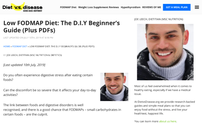 Dietas vs. La enfermedad enseña los conceptos básicos de las dietas FODMAP para una mejor digestión