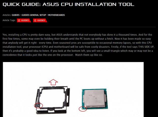 Todo lo que necesita para construir una PC: herramienta de instalación de CPU