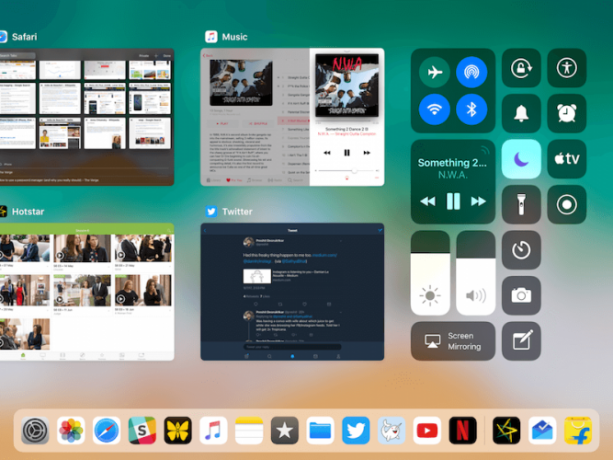 Centro de control de iOS 11 iPad 2