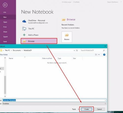 crear plantilla de calendario onenote