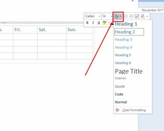 crear plantilla de calendario onenote