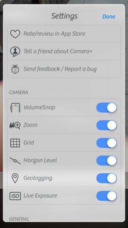 Camera + para iPhone agrega potentes controles sin complicar demasiado la configuración de camplus1