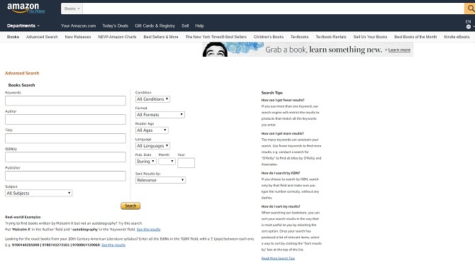 búsqueda avanzada en amazon