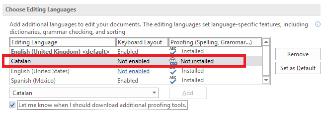 Cómo deletrear y revisar la gramática en el diccionario de palabras de Microsoft Word ms nuevo idioma