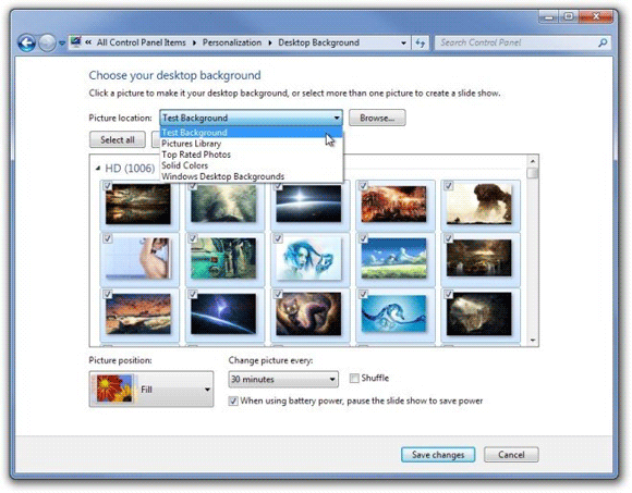 Windows 7 fondo de pantalla de rotación