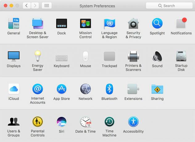 Preferencias del sistema macOS